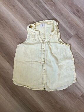 Joie Pale Yellow Sleeveless Button-Front Camisole